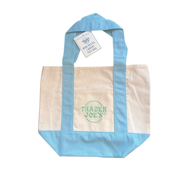 NWT Trader Joe’s mini canvas bag in blue - Picture 1 of 2